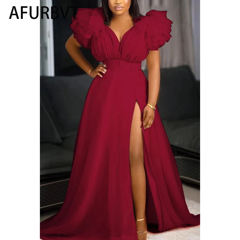 Милые синие и белые фатиновые Бальные платья с оборками для дня рождения Длинные