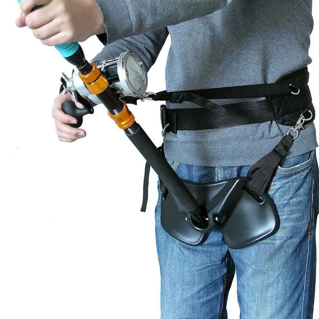 

Offshore Fishing Fighting Belt Standing Up Rod Holder Waist Harness Gimbal
