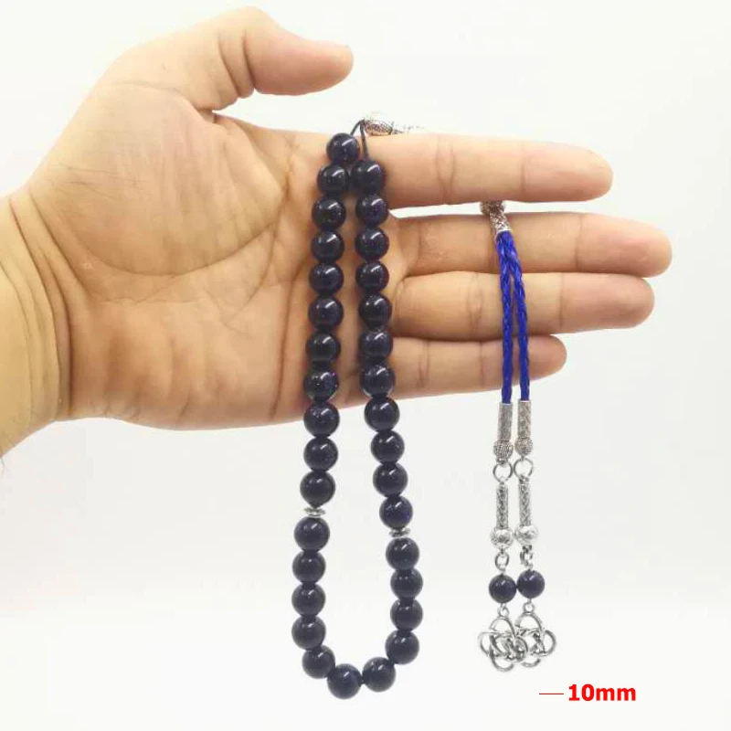 Мужской молитвенный браслет tasbih голубой песчаник gfit для Eid 33 66 99 Paryer beads