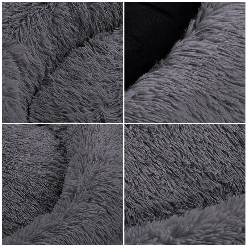 Горячая собака кровать пончик Cuddler круглый Конура собаки мягкая Кот Подушка для