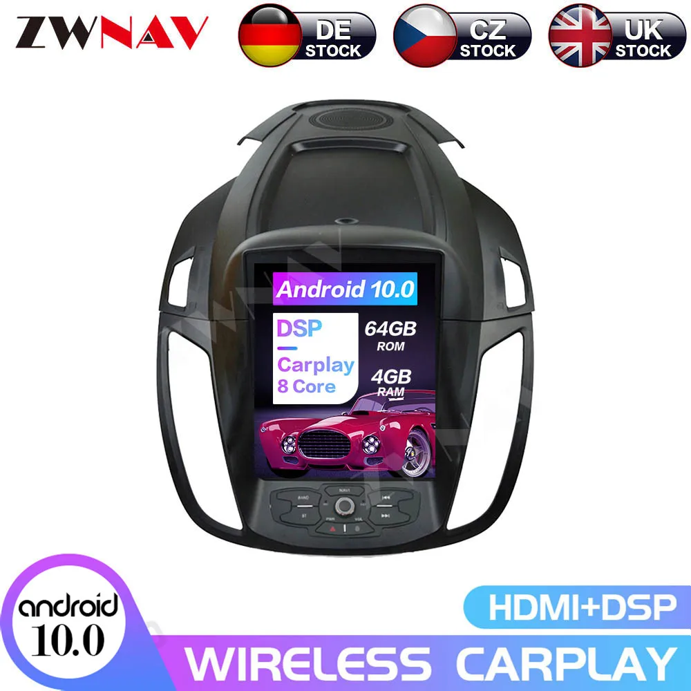 online Android 10 4 + 64g Px6 Vertical Tesla Ips Tela Para Ford Kuga 2013 -2017 Dsp Carro Dvd Gps Multimídia Player Rádio De áudio Navegação