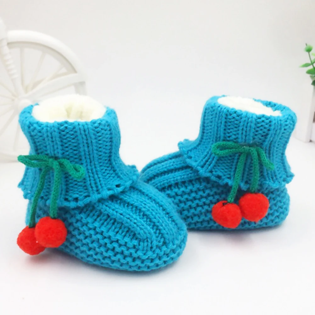 

Baby Shoes For Boy And Girls Newborn Bootie Winter Warm Infant Toddler Crib Shoes Knitted Wool Floor First Walkers
