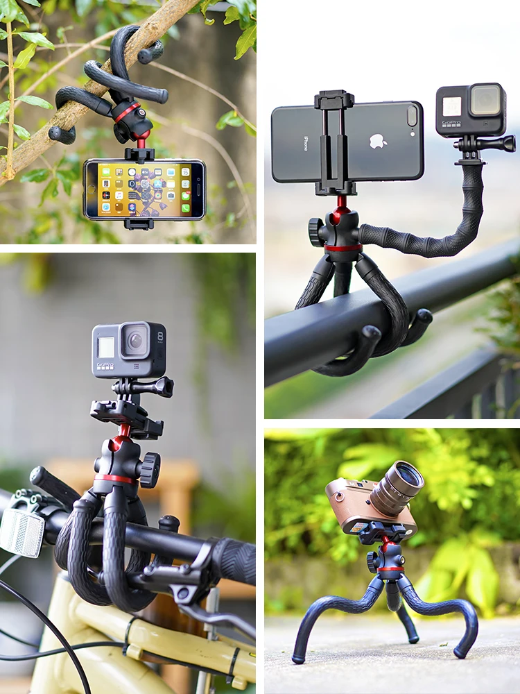 Гибкий штатив-Осьминог XILETU XBT2 для смартфона DSLR SLR Vlog штатив камеры Gopro Портативный