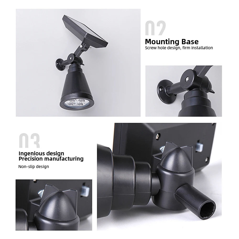 

2PACK Solar Spot Lights Outdoor Color Changing Bright Spotlights Waterproof Solar Energy Garden Lamp 4LED for Lawn Pathway Porch