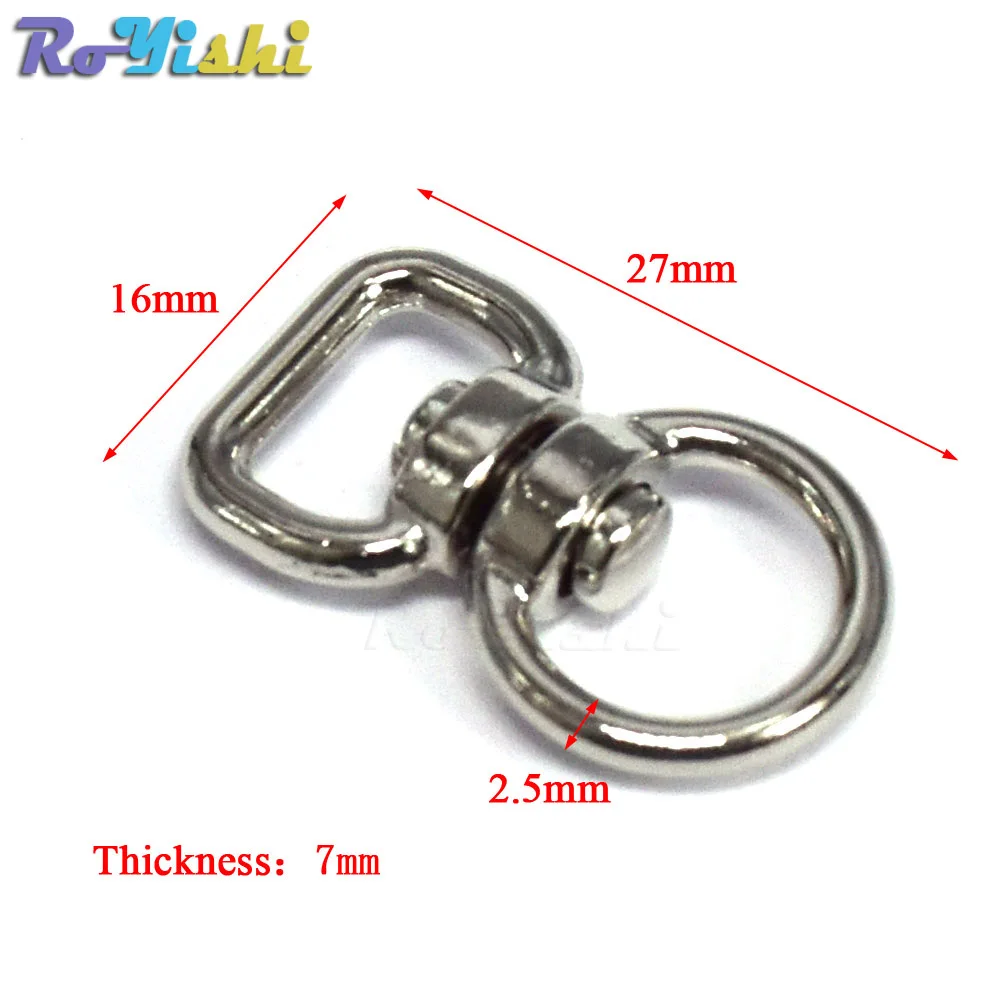 10 pcs/pack Silver Metal Swivel Hook Clasp Key Chains Keyrings Connectors For Lanyards Paracord Handbag Bag Parts images - 6