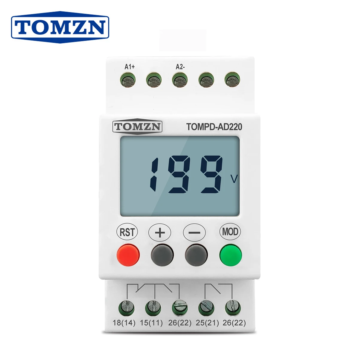 AC DC 110V-240V TOMZN DIN rail over and under voltage protection monitoring relays protector