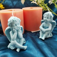 angel with wings little boy candle mold silicone mold