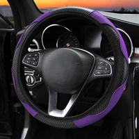 hot sale 37 38cm car steering wheel cover anti slip steering breathable anti slip steering covers carbon fiber leather texture