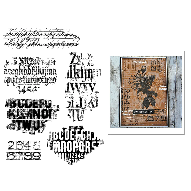 Word Alphabet Digital Number 2021 New Clear Stamps for Photo Album Background Greeting Paper Card Making No Metal Cutting Dies