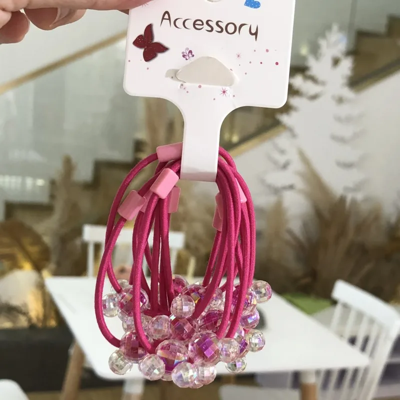 2 шт./компл. эластичные резинки для волос из блестящего хрусталя и смолы резиновые