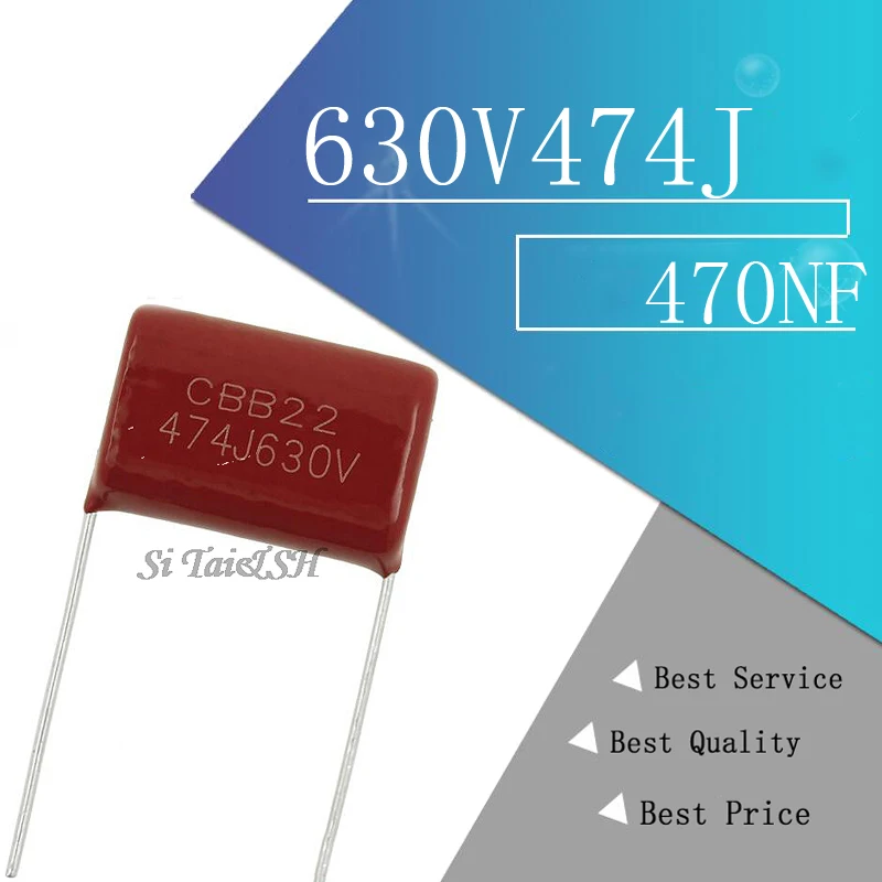 10 шт. конденсатор полипропиленовой пленки 630V474J 0 47 мкФ 470NF 20 мм 630V 474 CBB |