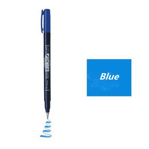 1 шт. Tombow ручка-кисть для каллиграфии практика каллиграфии маркер ручка с надписью мягкий почерк школьные офисные принадлежности канцелярские принадлежности - Цвет: blue soft head