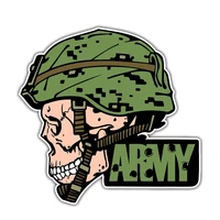 creative fashion us army soldier skull car stickersgun accessories for rear windshield window trunk bumper decal kk1616cm