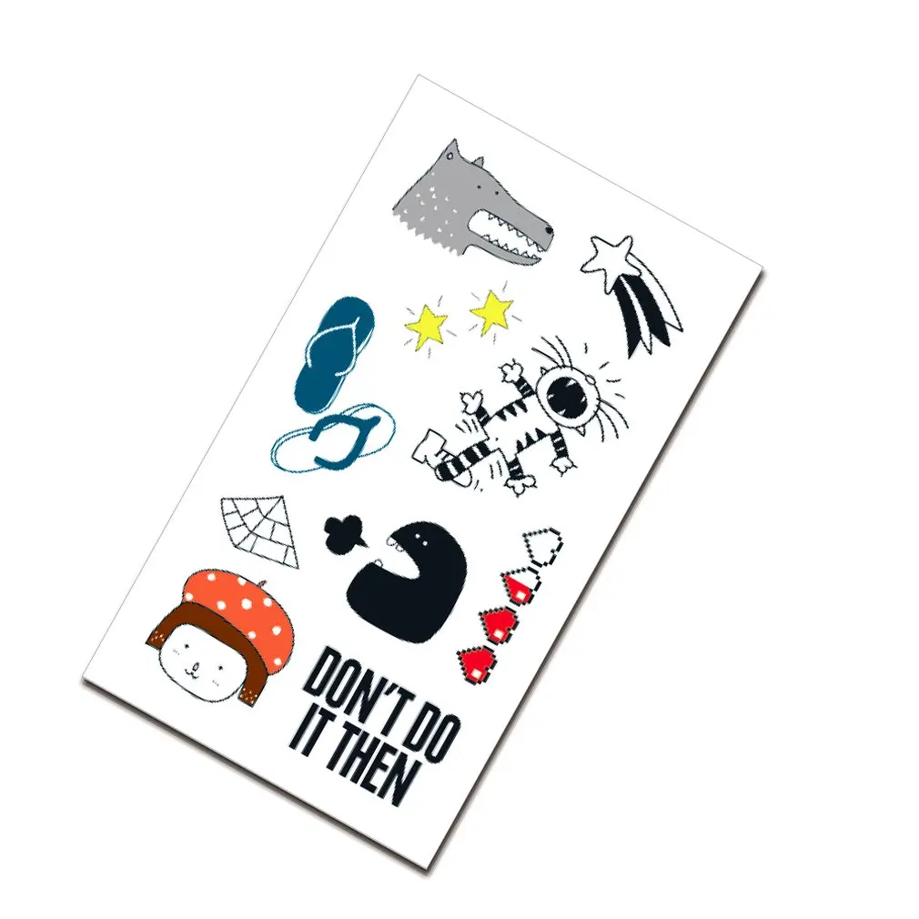 Хит маленькая Сексуальная черная татуировка в виде губ лист Временные