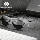 Мужские солнцезащитные очки с полуоправой и магнитной застежкой, поляризационные, UV400