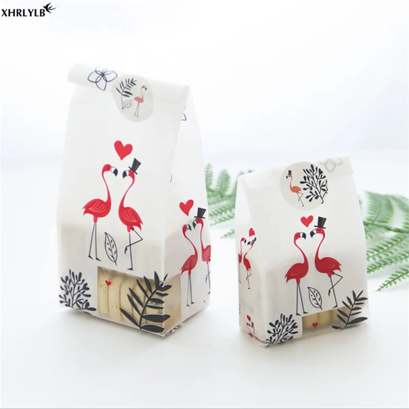 XHRLYLB 20 шт. Фламинго печенье упаковка для закусок свадебные украшения конфеты