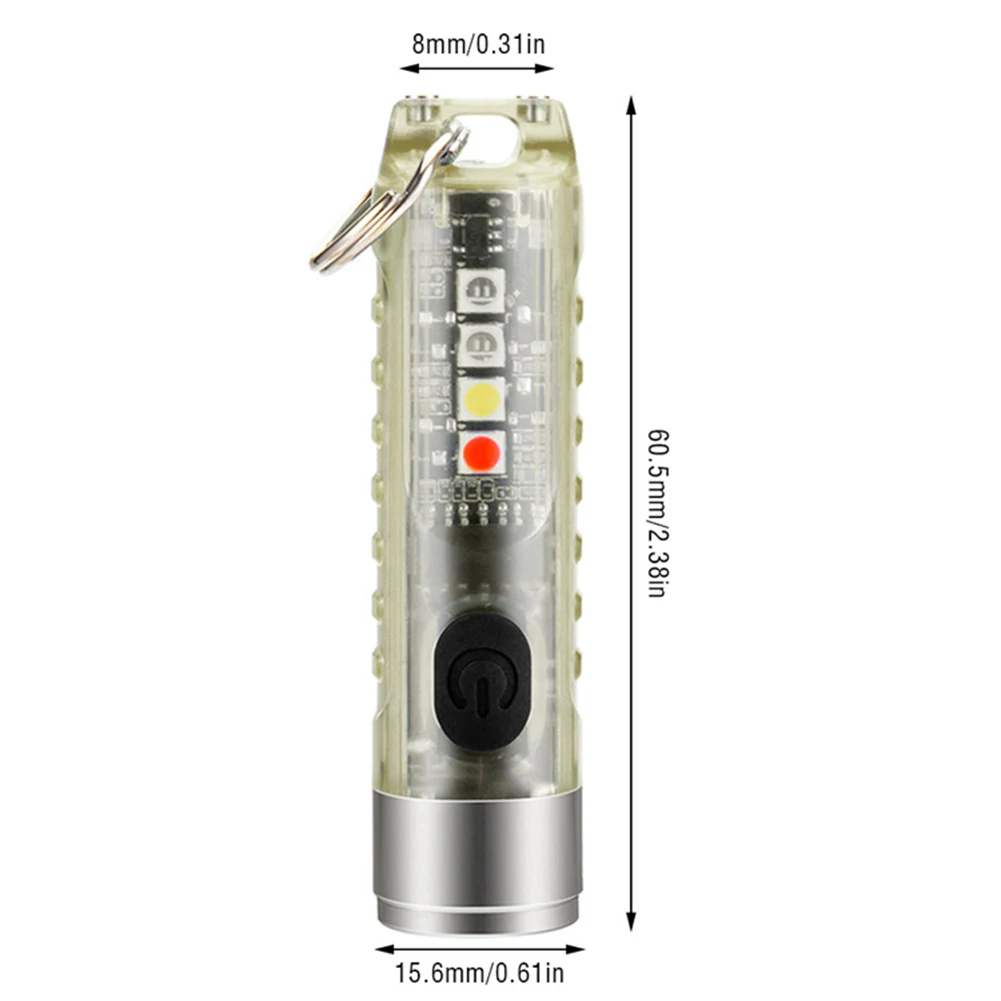 

LED Mini Flashlight Key Chain Portable Torch Outdoors Waterproof Built-in Battery USB Rechargeable Hiking Camping Flashlights