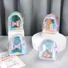 1 шт. новый креативный модный прозрачный кошелек из ПВХ с лазерным бантом сумка для наушников брелок сумка для хранения монет женский органайзер для губной помады