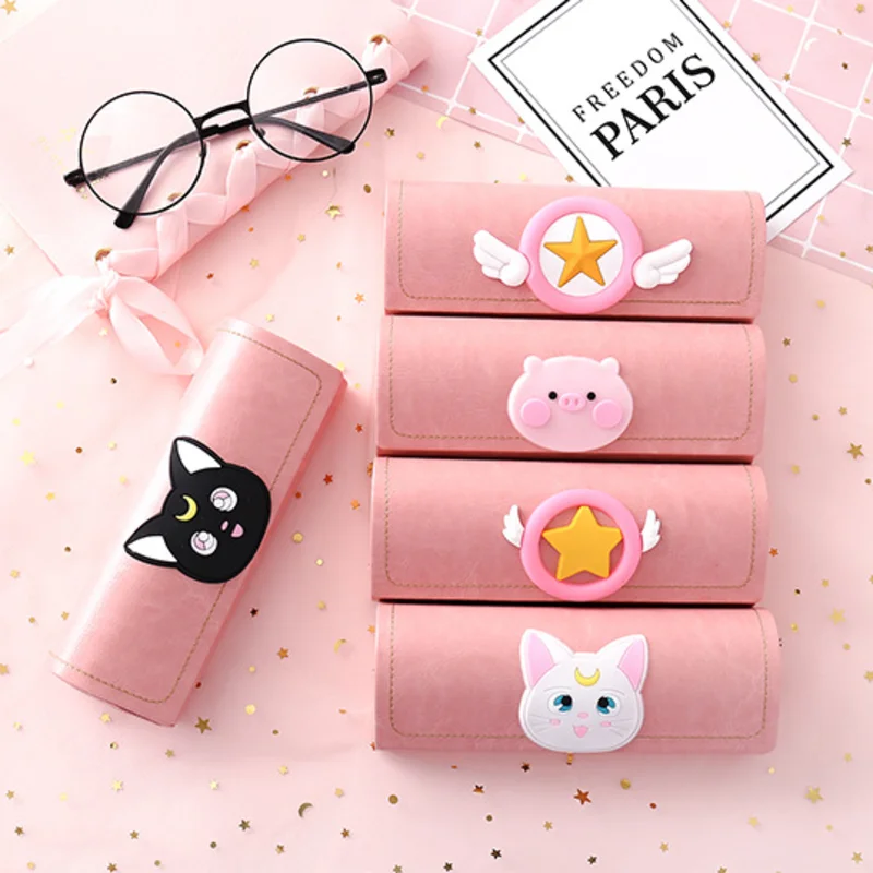 1 шт. креативная мультяшная оправа для очков Чехол розовый милый школьный футляр