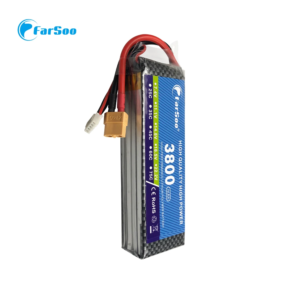 Farsoo 4S 14 8 V 3800mAh 35C Max 70C RC Дрон LiPo батарея для вертолета автомобиля лодки