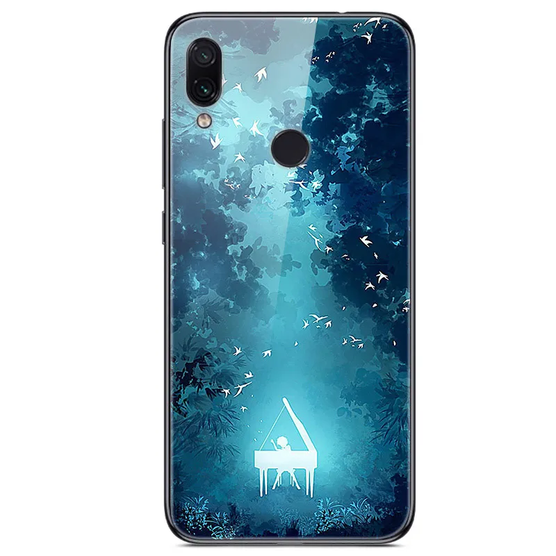 35 6,3 ''для xiaomi Redmi Note 7, чехол из закаленного стекла, мягкий бампер, 3D печать, чехол для xiaomi Redmi Note 7, Note7 Pro 7 S, чехол для телефона - Цвет: 35