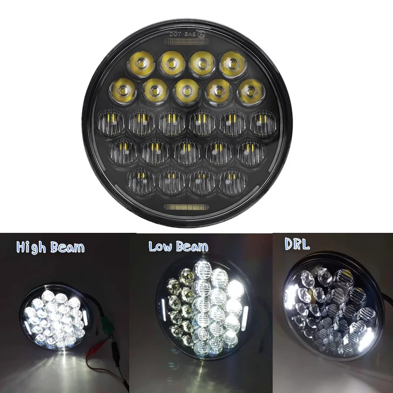 

5.75Inch 5 3/4" Motorcycle LED Projector Headlight with White DRL Hi-Lo Beam Headlamp for Motorcycle 883XL 1200XL