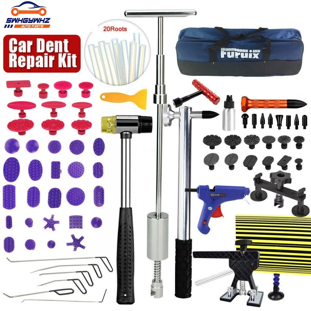 vender Conjunto De Carro Dent Extrator Com Ponte Dent Extrator Kit, Conjunto Completo Ferramentas Removedor Dent Para Porta Dings, Danos Causados Por Granizo, Todos Os Tipos De Auto Dent