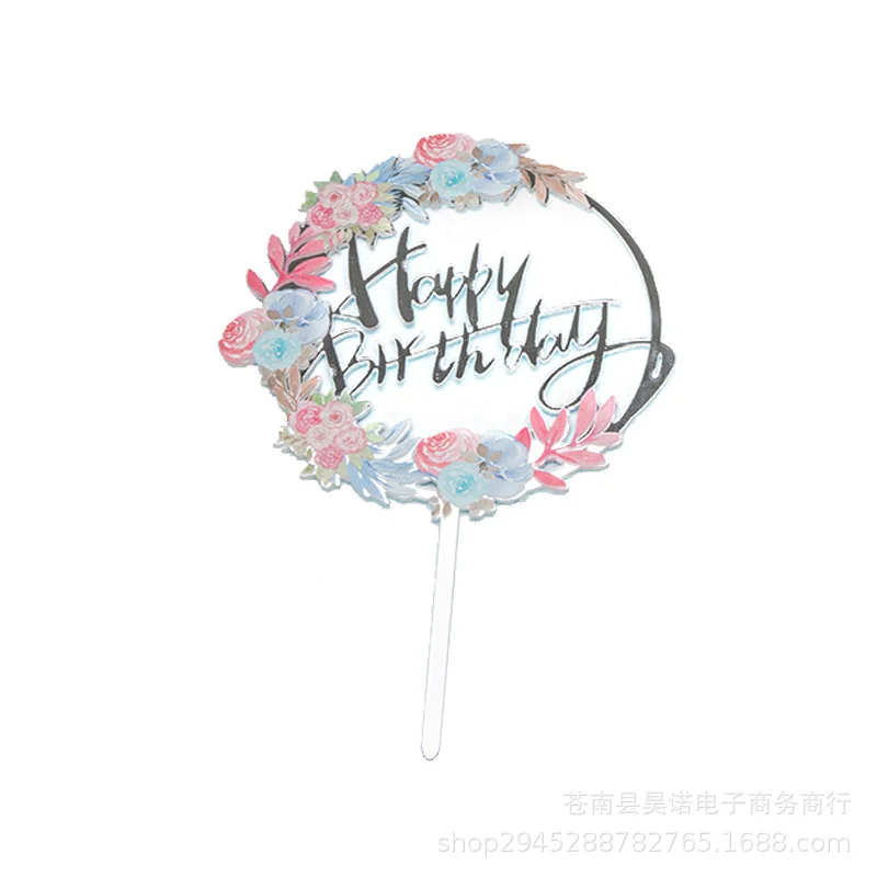 

1Pc Acryl Cake Topper Gold Flash Cake Toppers Happy Birthday Party New Year's Decoration For Home Feet Articles Cupcake topper