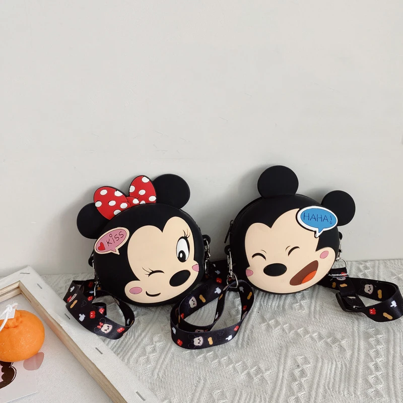 

2021 Summer New Baby Children Silicone Bag Disney Mickey Minnie Mouse Cartoon Cute Mini Fashion Girls Messenger Bags Coin Purse