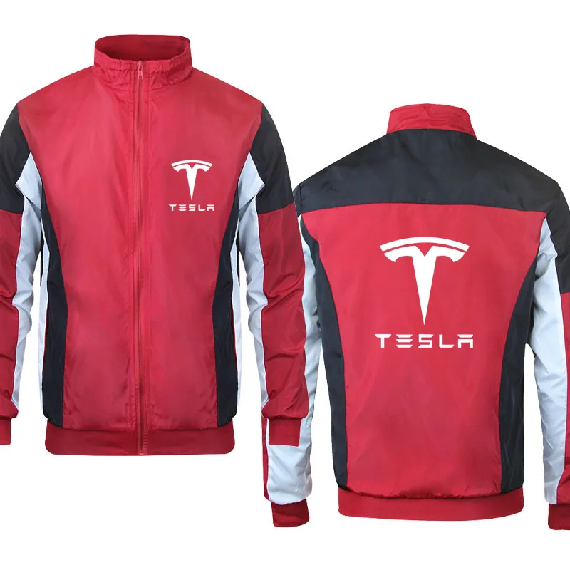 

Мужская бейсбольная куртка Tesla, уличная куртка с принтом логотипа машины, модная бейсбольная куртка в локомотивном стиле, Новинка осени 2021