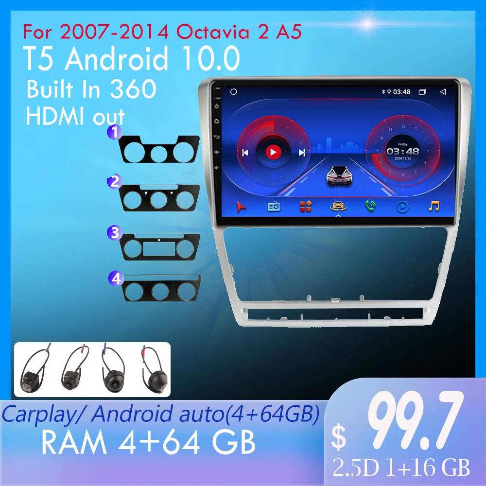 Автомагнитола на Android 10 с голосовым управлением AI мультимедийный видеоплеер Wi Fi и