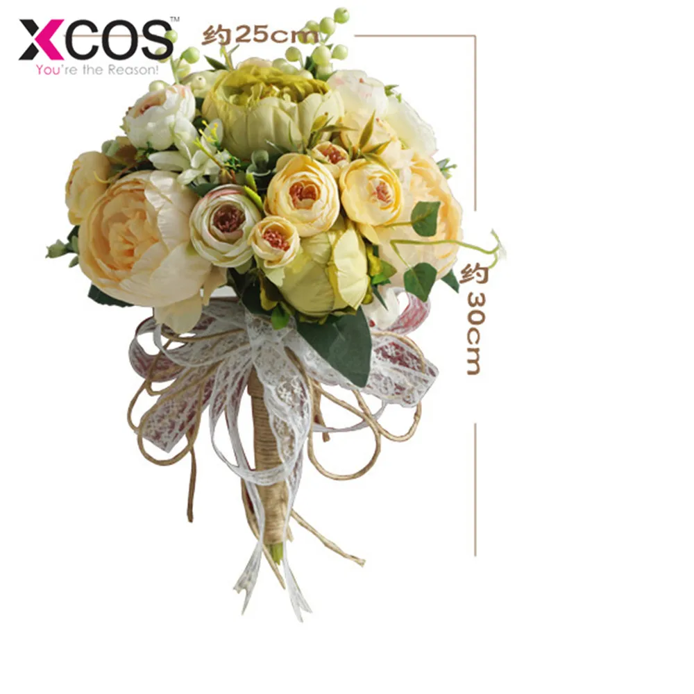 Xcos Roamtic 2019 Wedding Flowers Bridal Bouquets Artificial Silk For Decor Bohemian Bride Bouquet de Mariage | Свадьбы и торжества