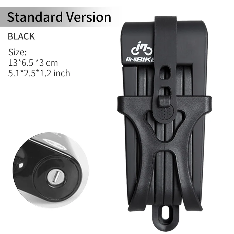 Standard Black INBIKE анти-сдвиг 12 тонн гидравлический резак Велоспорт MTB велосипед замок Противоугонный мотоцикл замок Электрический велосипед часть цепи Замок - Цвет: Standard Black