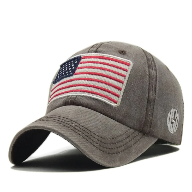 Бейсбольная кепка с флагом США для мужчин Snapback шляпа промытая хлопчатобумажная бейсболка кости Повседневная шляпа от солнца американская вышитая Кепка Homme