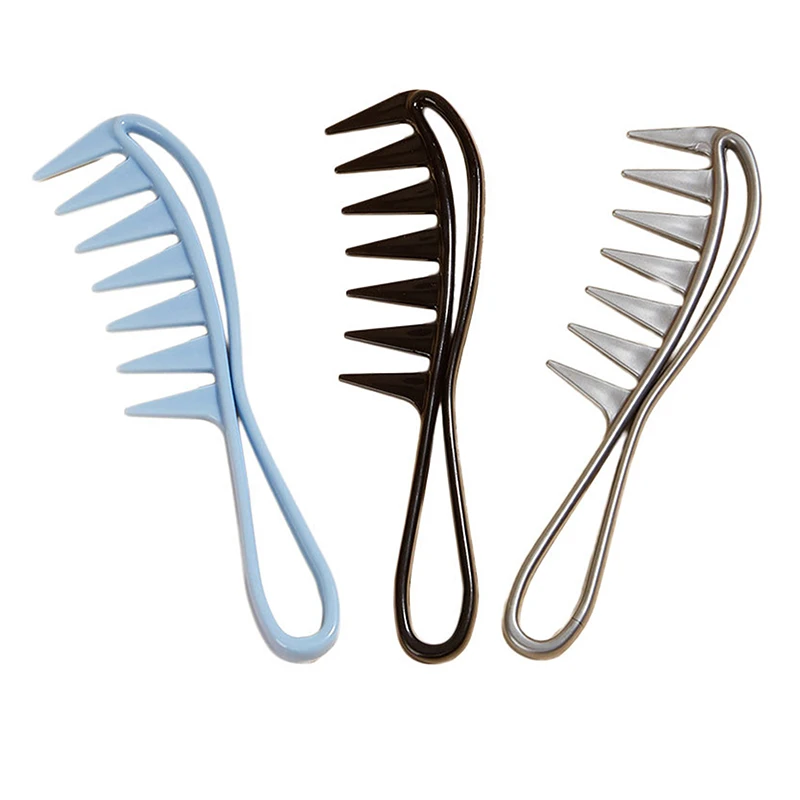 

Wide Tooth Shark Plastic Comb Detangler Curly Hair Salon Hairdressing Comb Massa