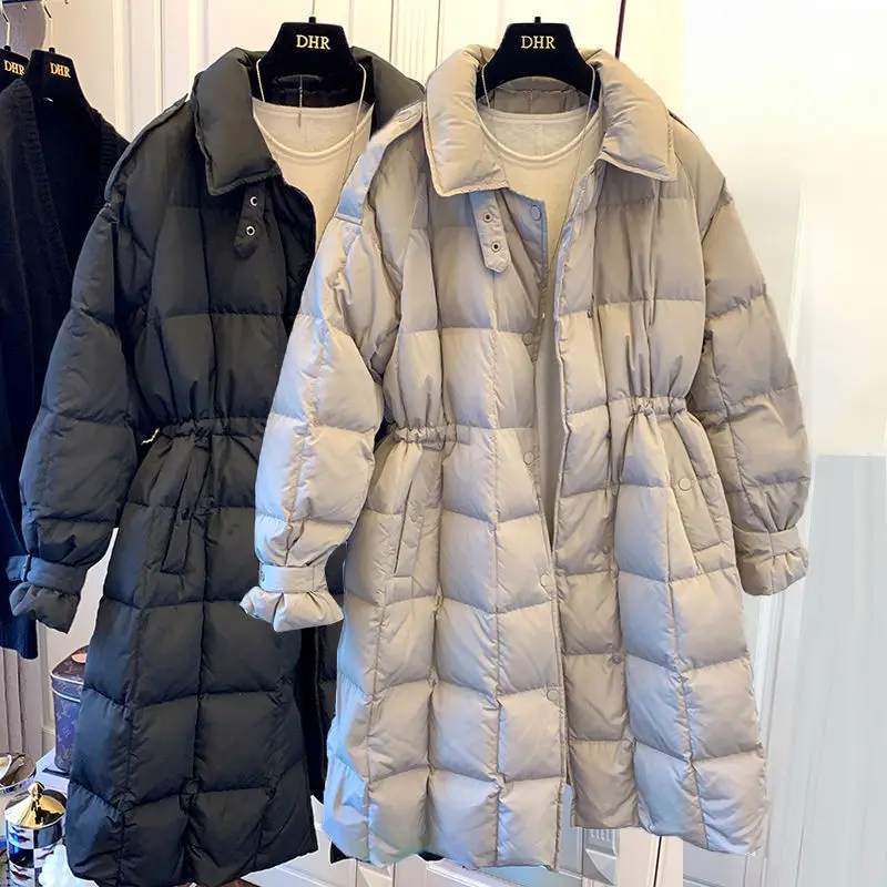 

Женская тонкая хлопковая куртка средней длины, новинка 2020, французская темпераментная клетчатая ретро-куртка с завязкой на талии, зима