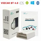 Viecar ELM327 Bluetooth V1.5 OBD2 автомобильный диагностический инструмент Viecar 4,0 AER ELM 327 WIFI 25K80 для IOS Android OBDII сканер