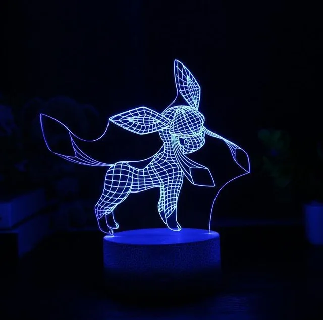 Покемон игра Mew 3D лампа Umbreon светодиодный декоративный ночник многоцветный RGB Декор для спальни Дети Рождественский подарок игрушки - Испускаемый цвет: Glaceon