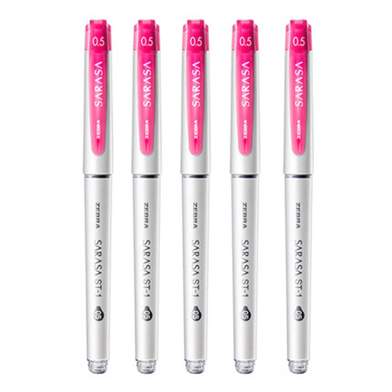 5pcs pink Зебра 5/10 шт. ручка с чернилами стандартных цветов JJZ58 SARASA 0,5 мм Большой Ёмкость студент экспертизы подпись в офисе ручка красный, синий и черный - Цвет: 5pcs pink