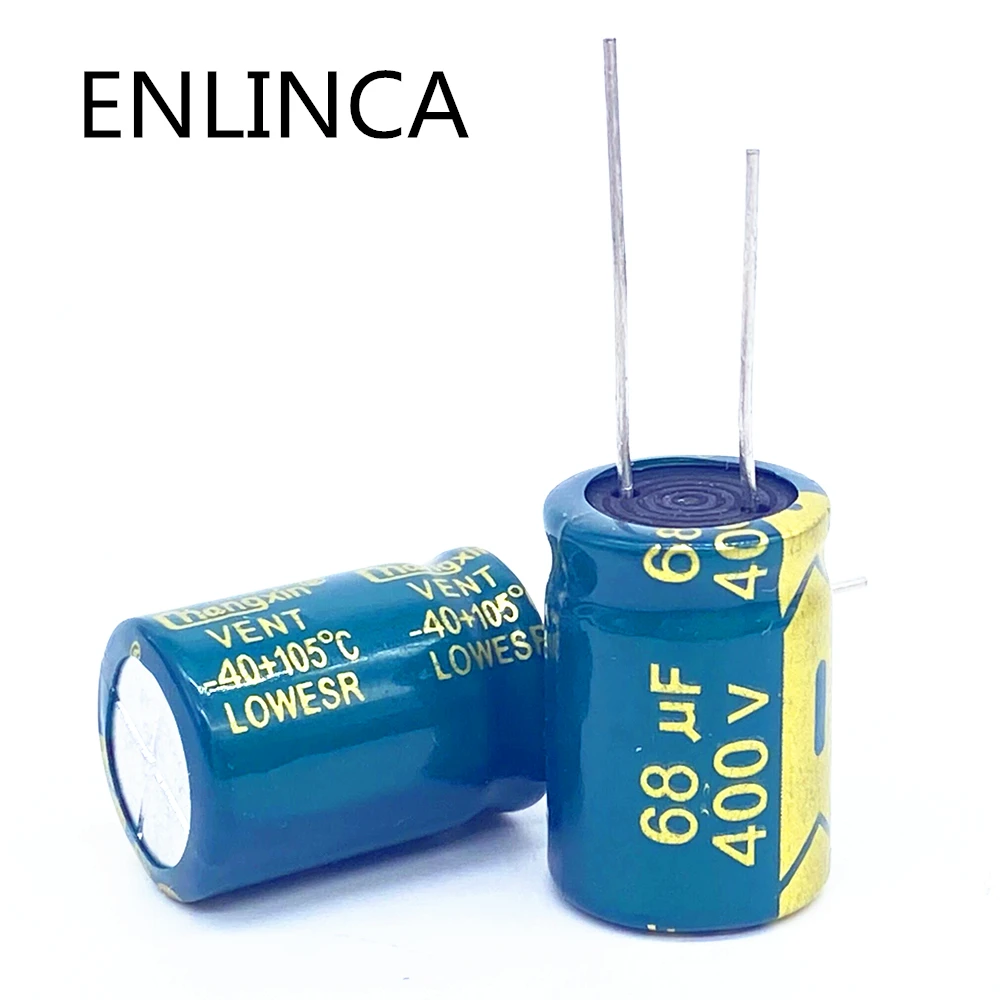 50pcs/lot 68UF 400V 68UF High-frequency Low-impedance Aluminum Electrolytic Capacitor Size 16*20MM 20%