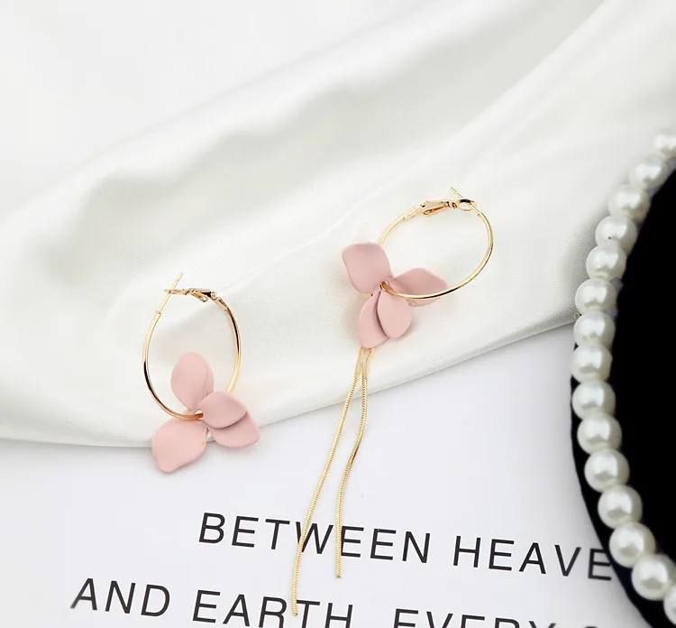 Корейские модные цветочные серьги руки сделай сам из материала сплав спрей