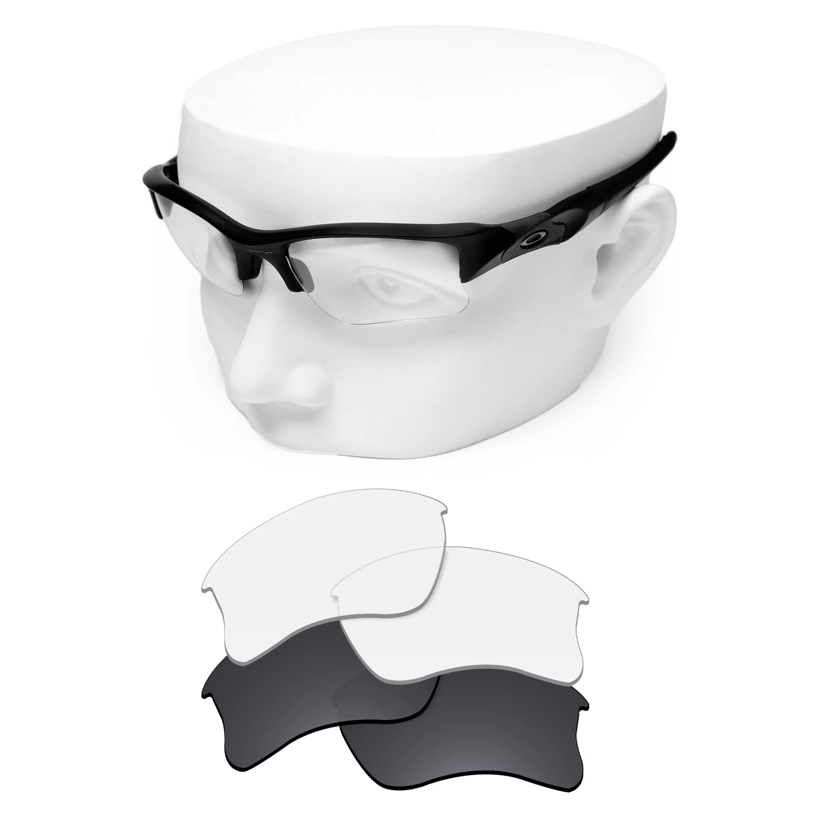 OOWLIT Anti-Fog Anti-Scratch Polycarbonate Polarized Lens for-Oakley Flak Jacket XLJ Sunglasses
