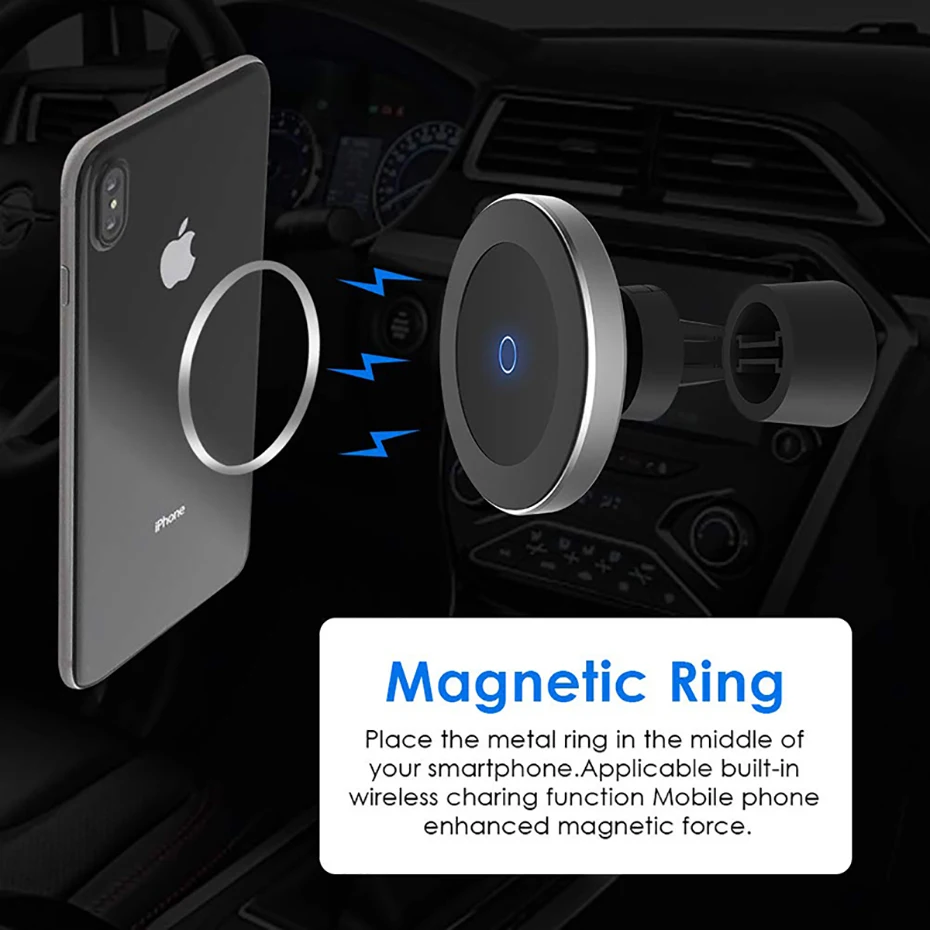 Магнитное автомобильное зарядное устройство для iPhone 11/12 Pro Max QI Magsafe держатель