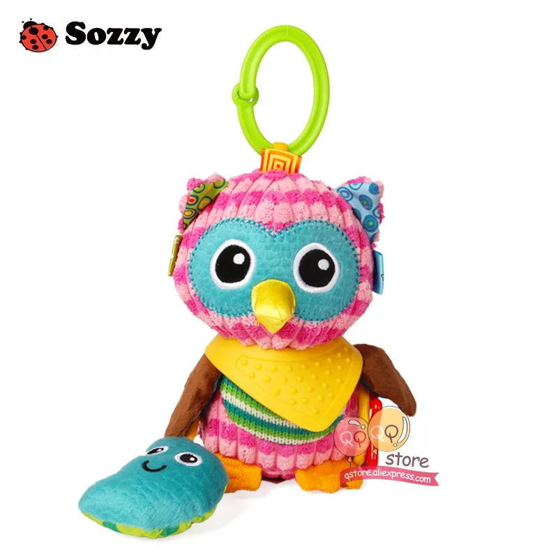 Sozzy милые плюшевые мягкие животные текстурированная мягкая кровать подвеска на коляску кроватку Декор активность игры Забавные игрушки для детей мобильный - Цвет: Owl