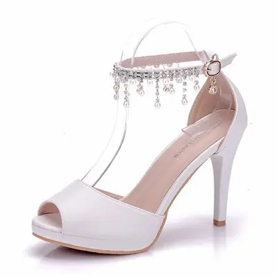 

Summer new thin heel high heel fish mouth women's Beaded sandals one line buckle casual women's shoes