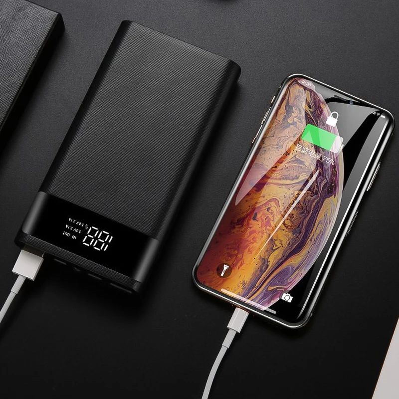 Внешний аккумулятор Kebidumei с 2 USB-портами Micro USB Type-C 5 В 6*18650 светодиодный ным экраном