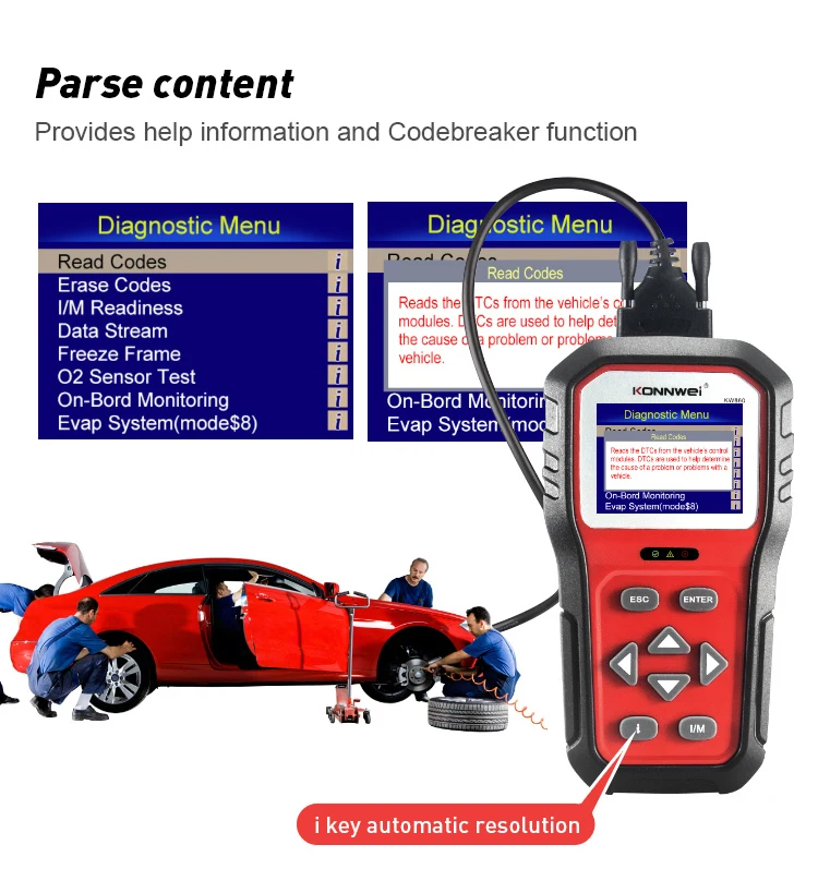 KONNWEI KW860 OBD2 автомобильный сканер Obd 2 Автомобильный диагностический инструмент
