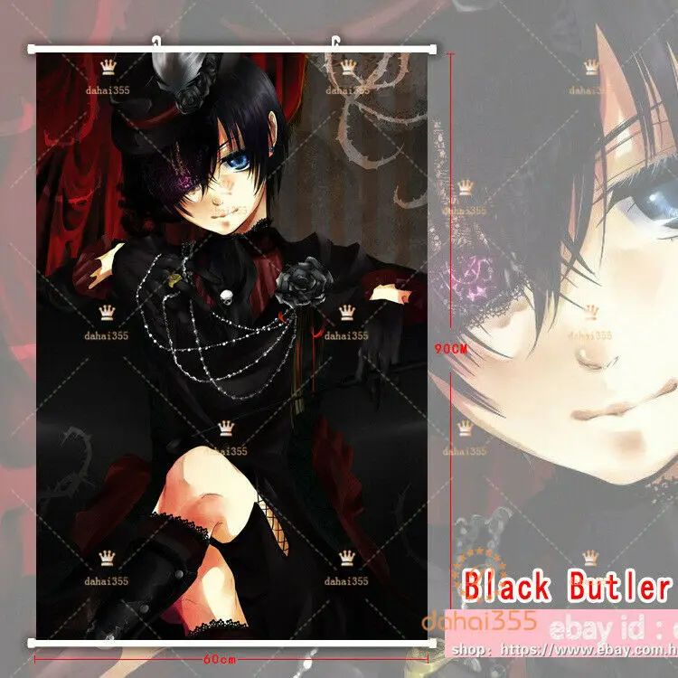 Настенный постер с прокруткой Otaku Декор для дома аниме подарок черного Батлера 60