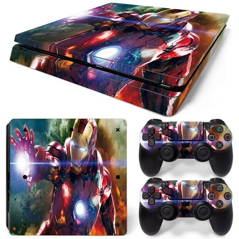 Виниловая наклейка на кожу Марвел Железный человек Капитан Америка для консоли