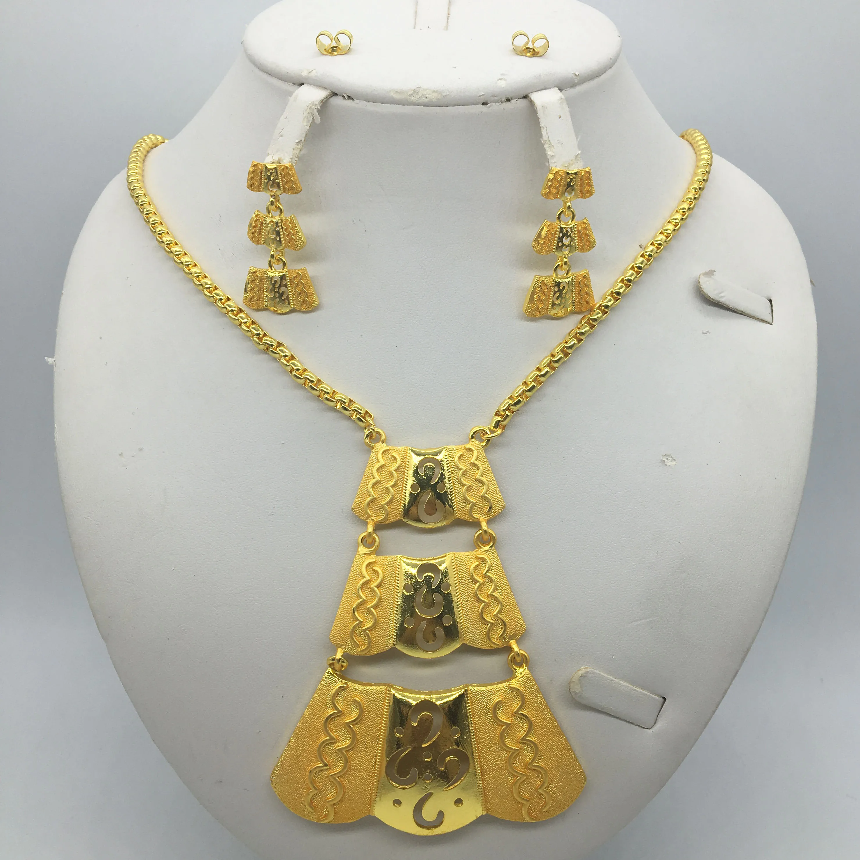 Горячая мода Свадебный Дубай Африка Нигерия Африканский комплект ювелирных